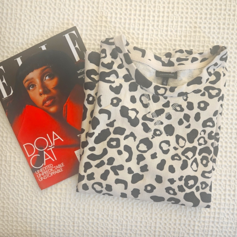 Who What Wear Puff Sleeve Leopard Print Top.